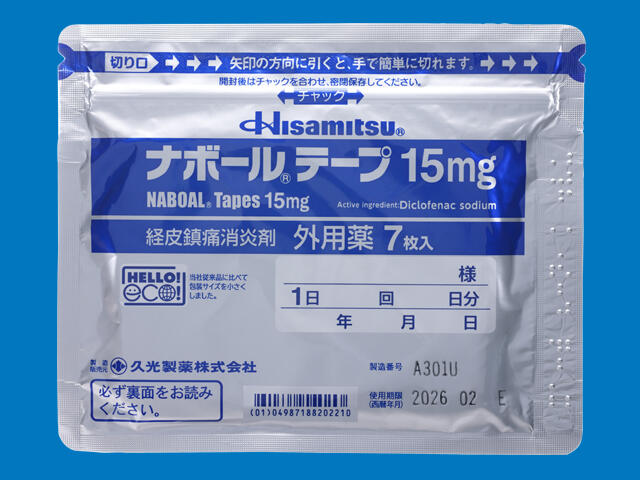 ナボールテープ15mg 内装